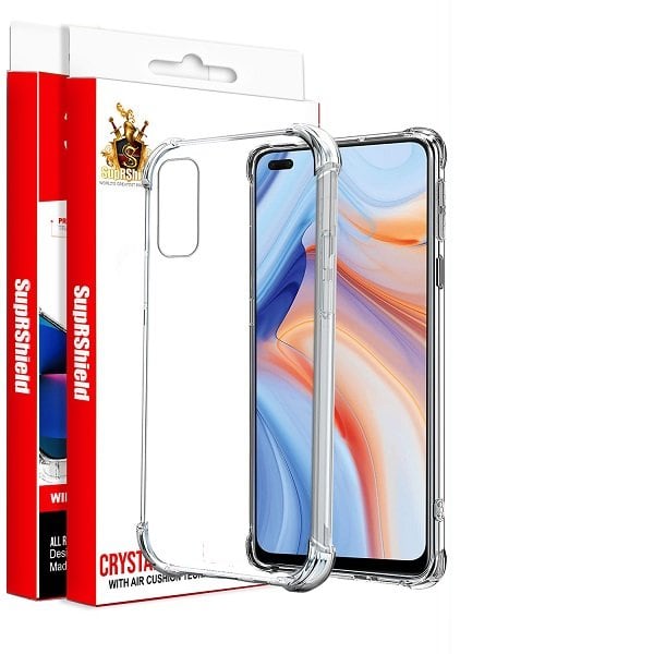 For Oppo Reno4 5G SupRShield Clear Case Shockproof Tough Gel Transparent Air Cushion Heavy Duty Phone Back Cover (Clear) For Oppo Reno4 5G SupRShield Clear Case Shockproof Tough Gel Transparent Air Cushion Heavy Duty Phone Back Cover (Clear)